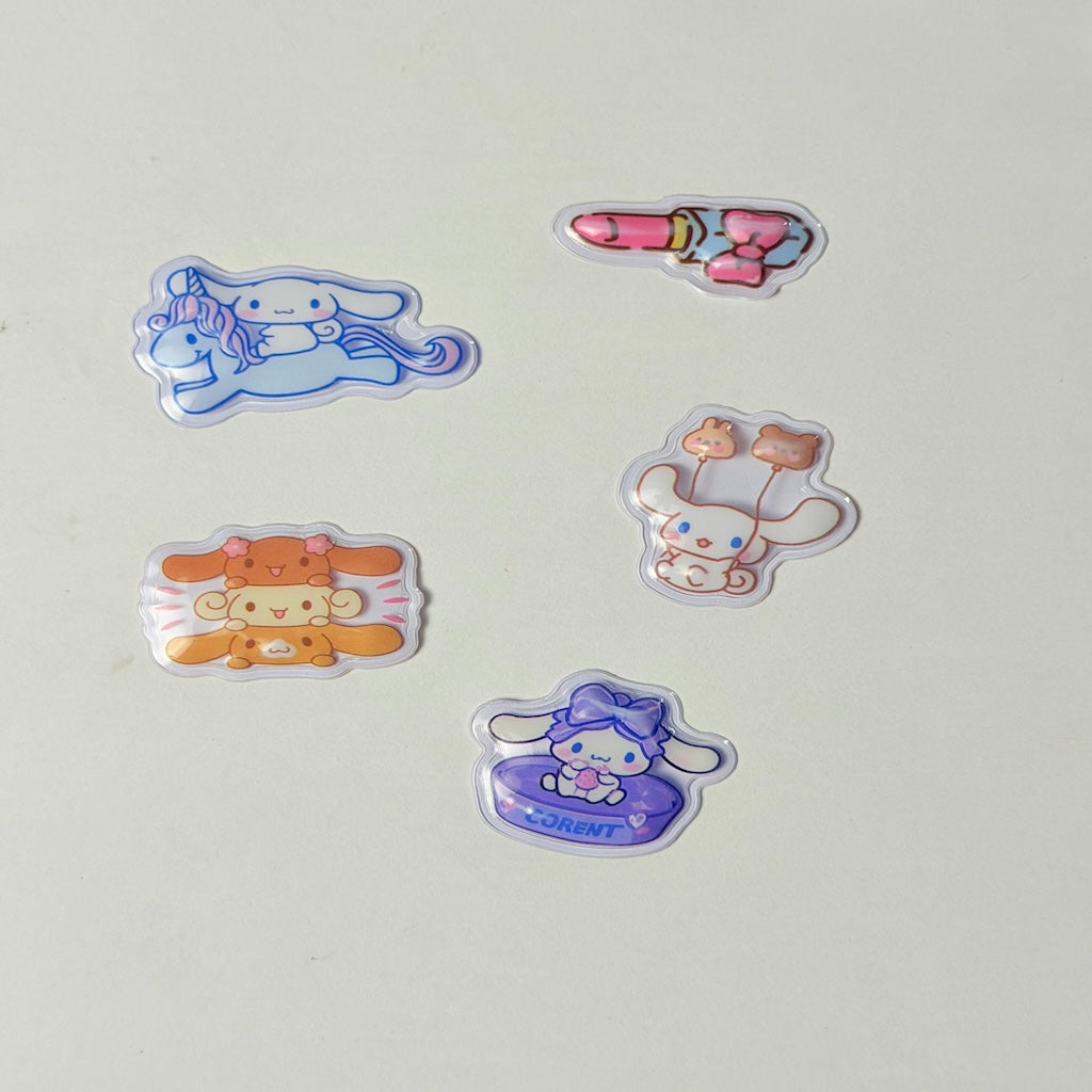 5 Pcs 3D Stitch Stickers + Transparent Case