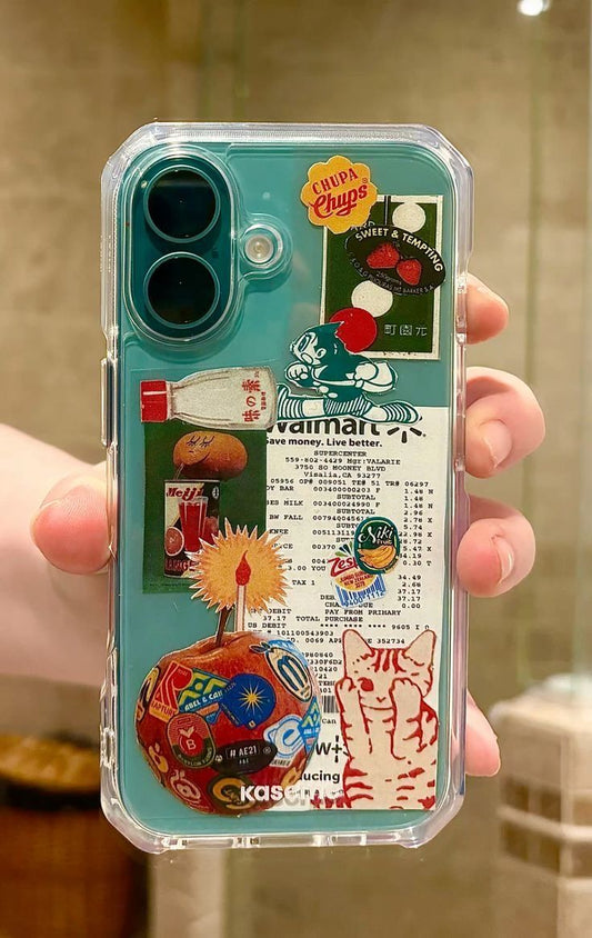 STICKERS Printed Transparent Case