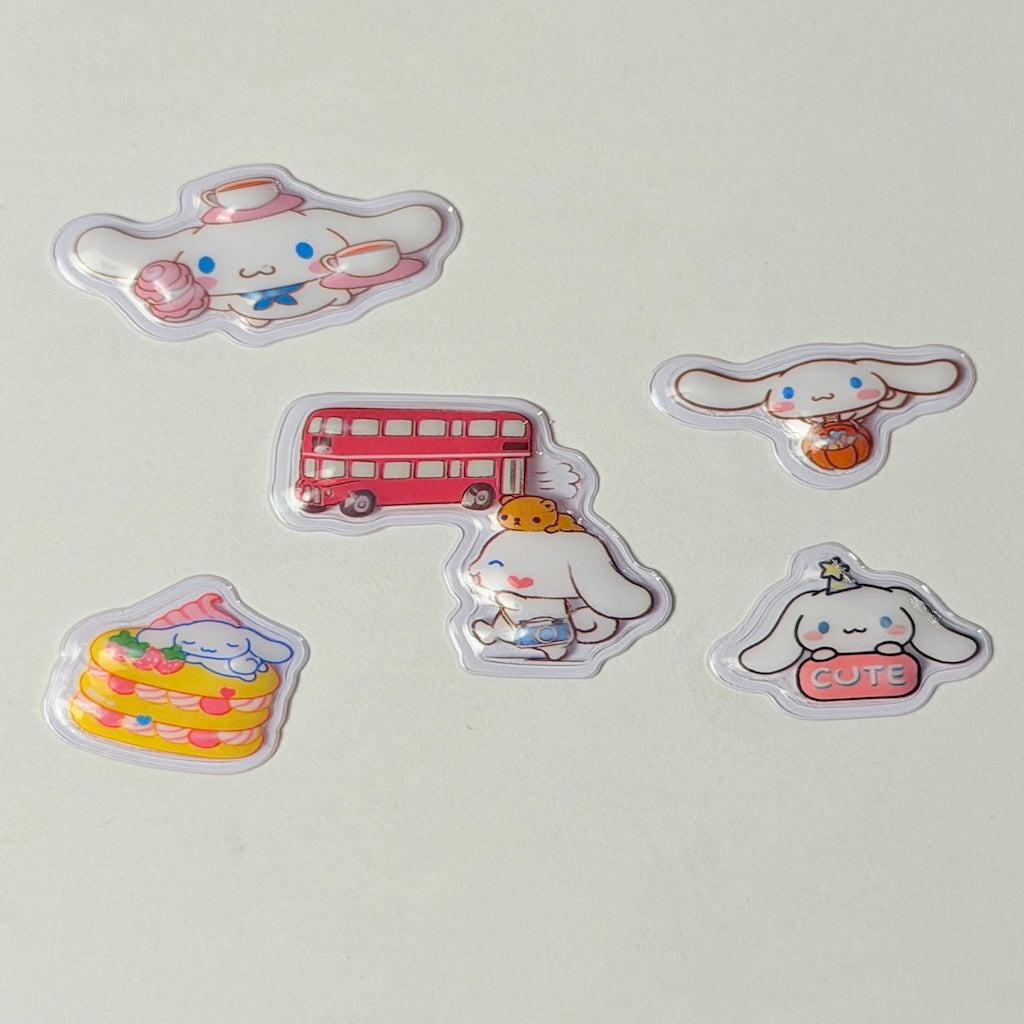 5 Pcs 3D Stitch Stickers + Transparent Case