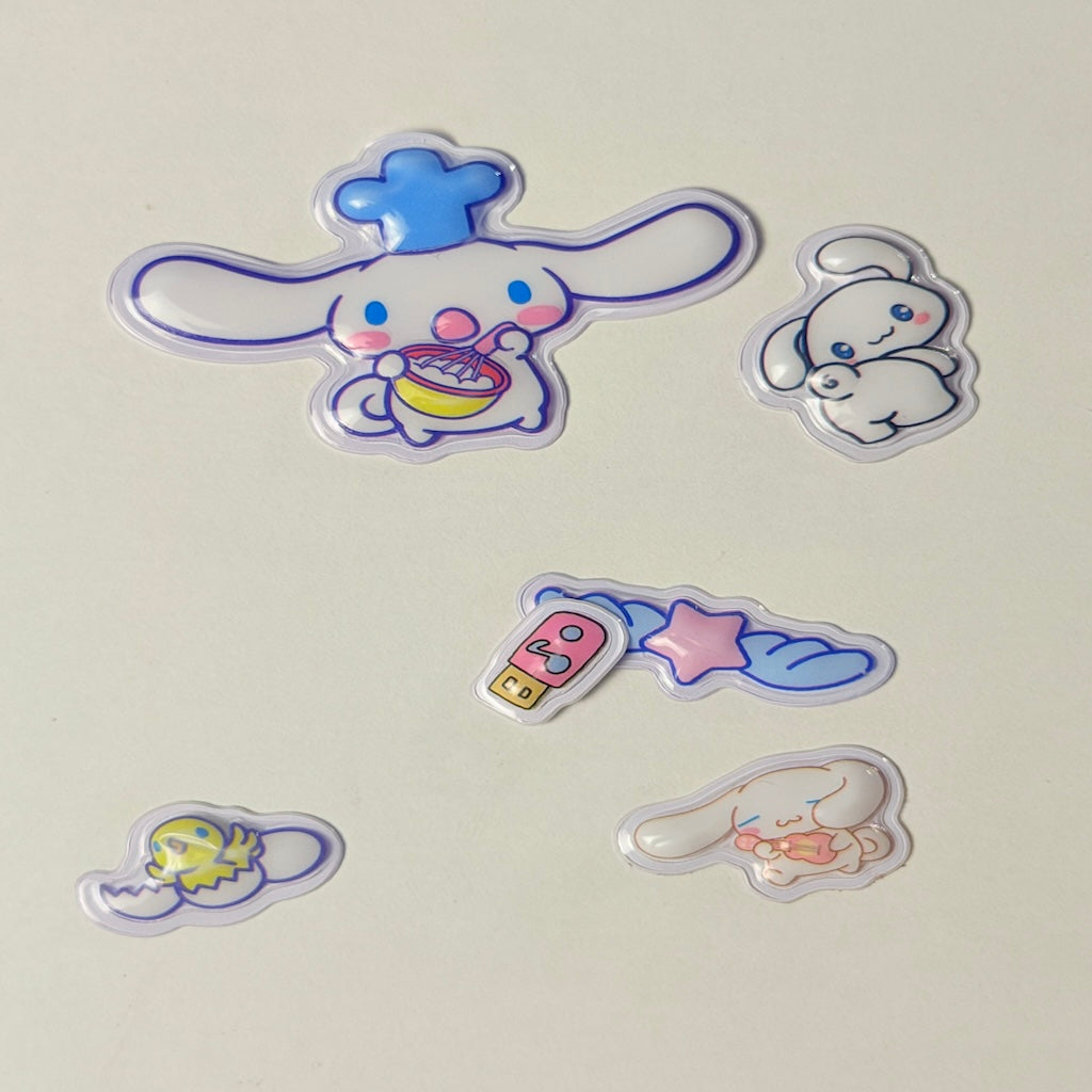 5 Pcs 3D Stitch Stickers + Transparent Case