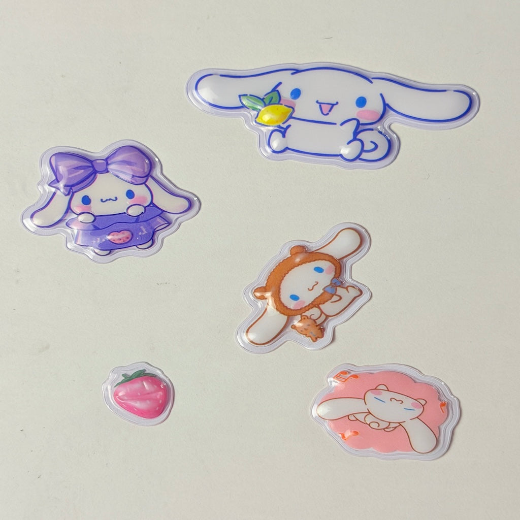 5 Pcs 3D Stitch Stickers + Transparent Case