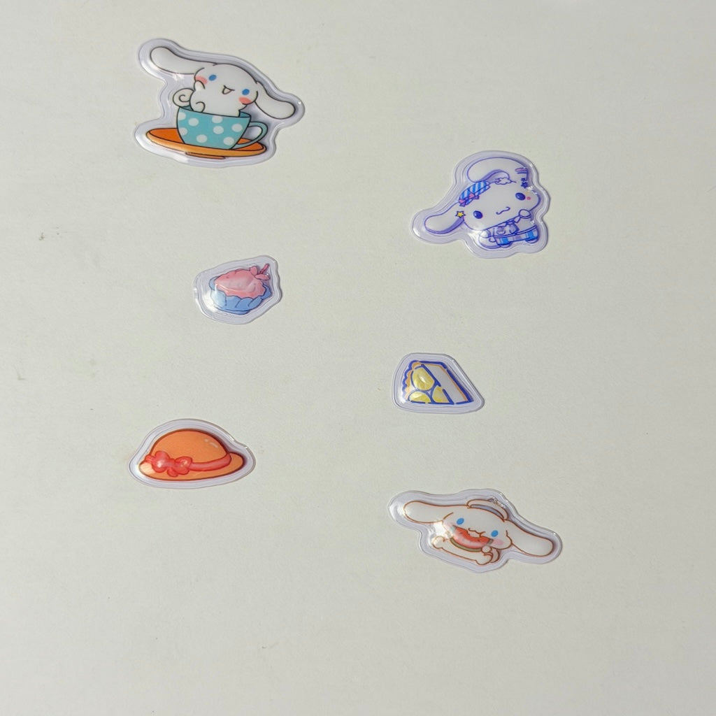 5 Pcs 3D Stitch Stickers + Transparent Case