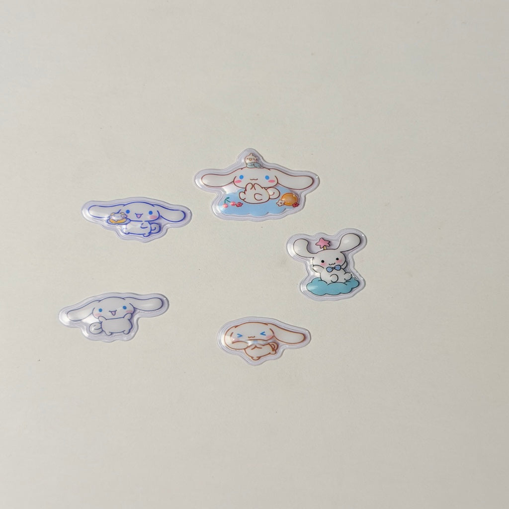 5 Pcs 3D Stitch Stickers + Transparent Case