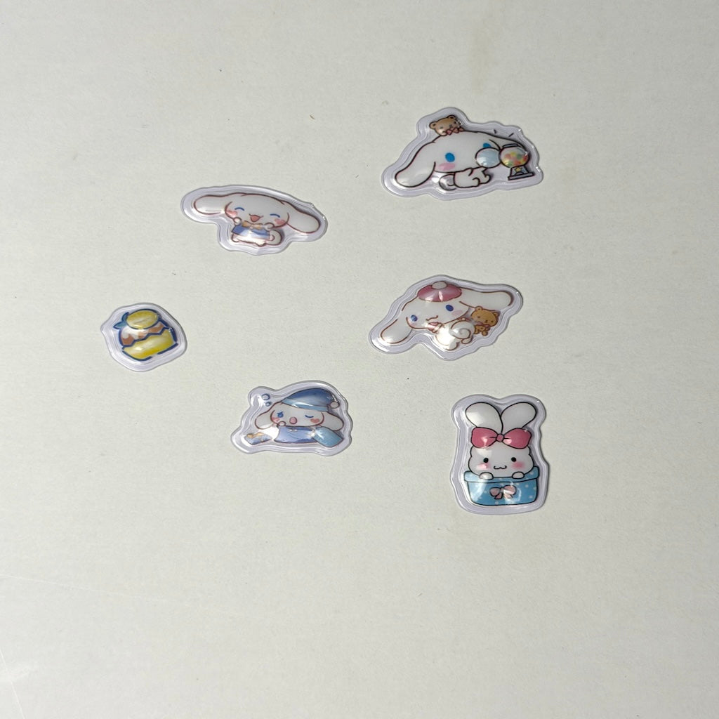 5 Pcs 3D Stitch Stickers + Transparent Case