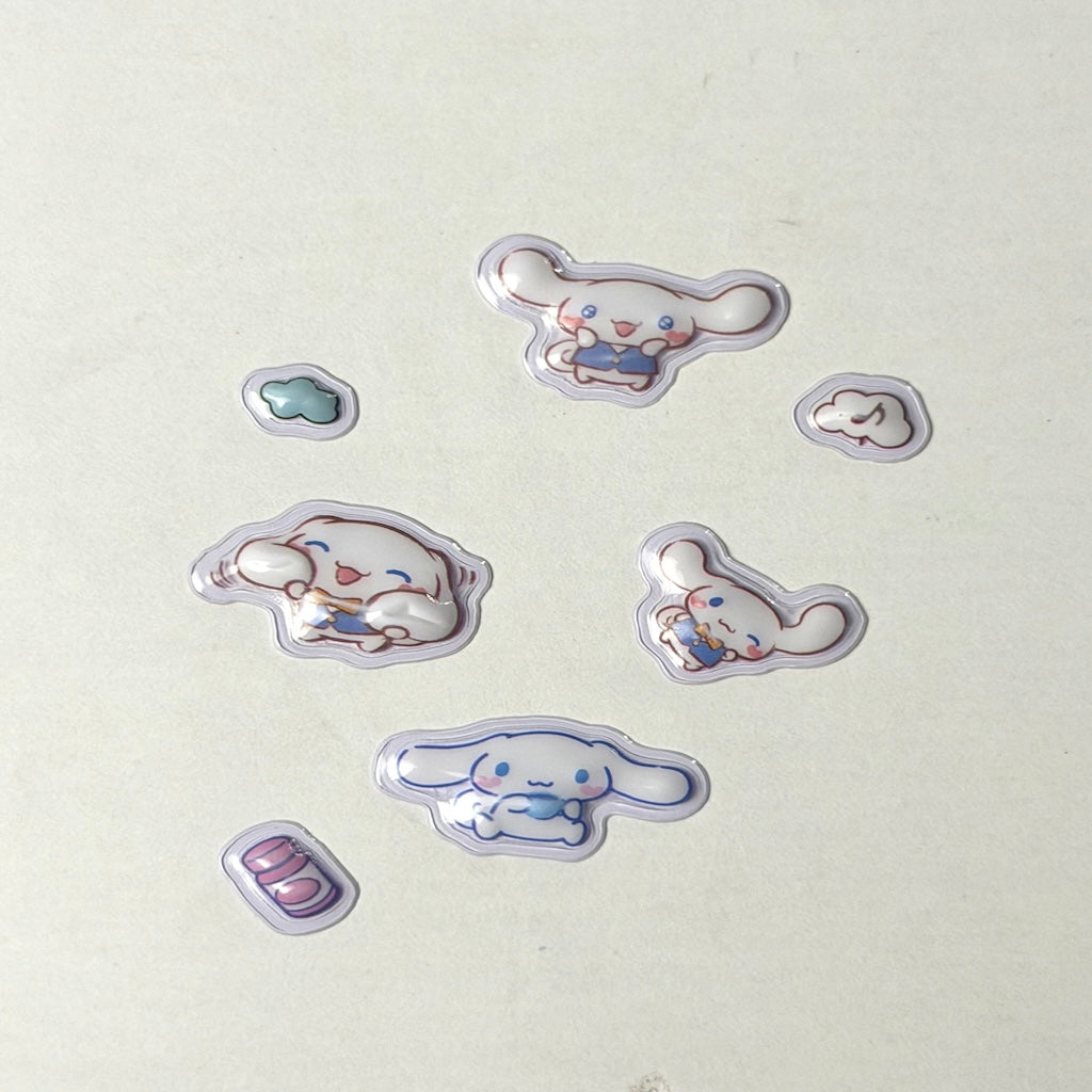 5 Pcs 3D Stitch Stickers + Transparent Case