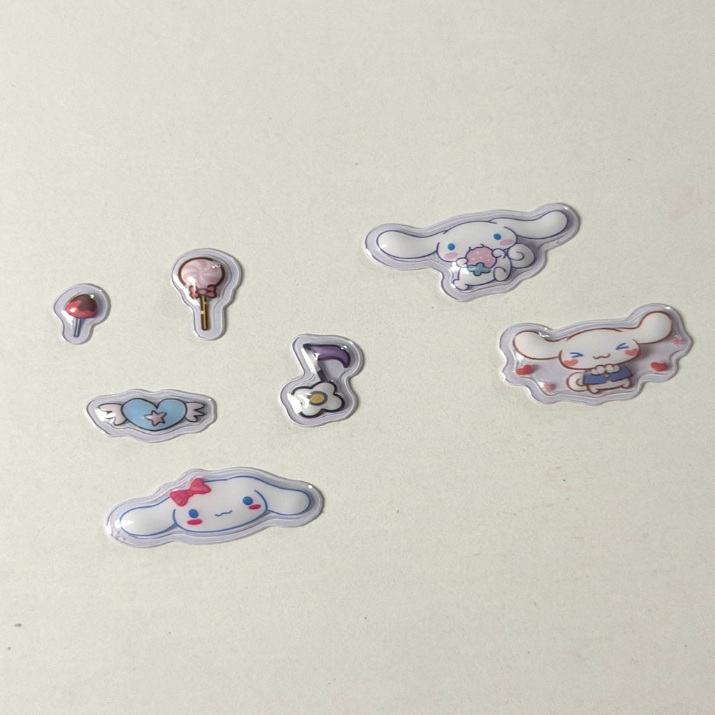 5 Pcs 3D Stitch Stickers + Transparent Case