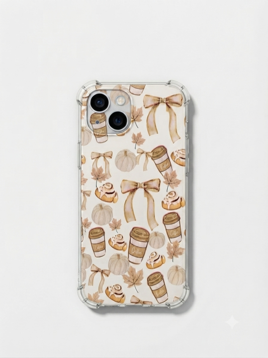 Coffee Printed Printed Transparent Case