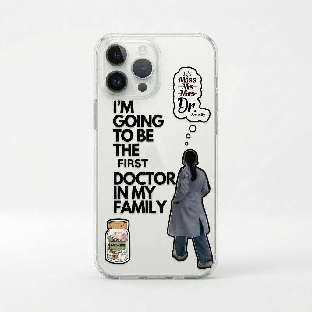 FIRST DOCTOR IN THE FAMILY Printed Transparent Case