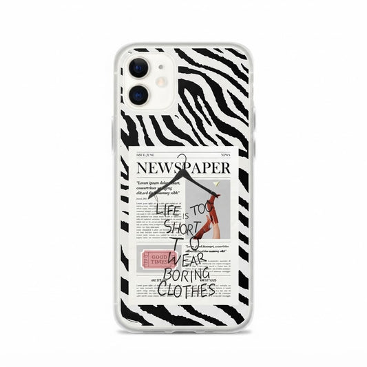 NEWS PAPERS Printed Transparent Case