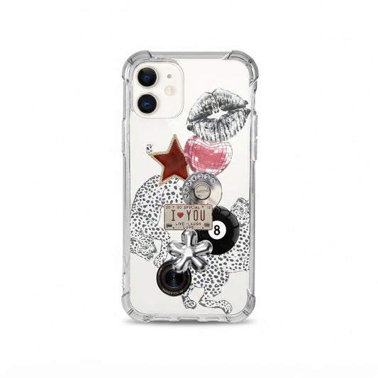 WHITE LIP Printed Transparent Case