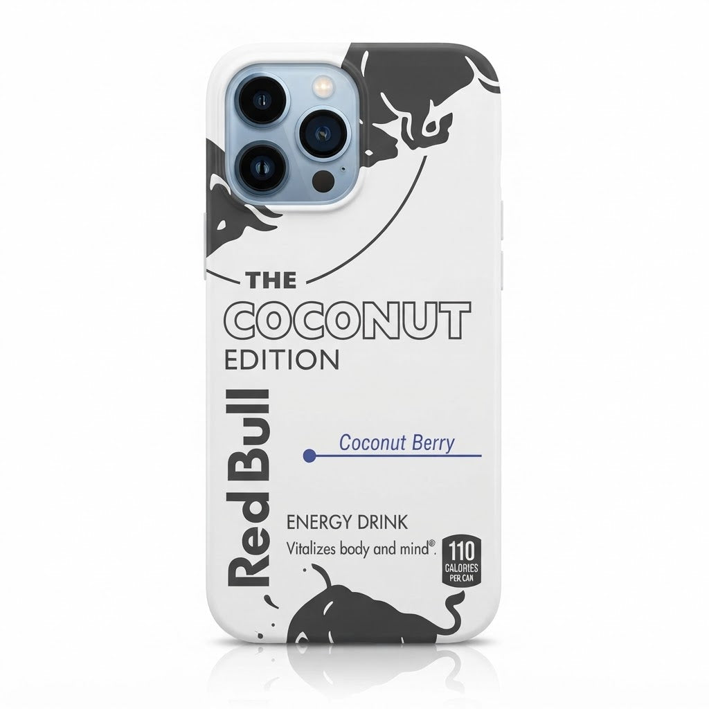 WHITE RED BULL Printed Transparent Case